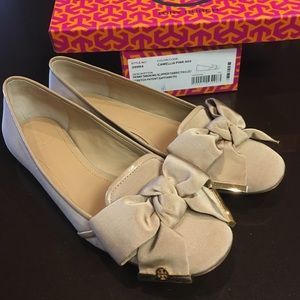 Nude Tory Burch smoking slippers size 8.5